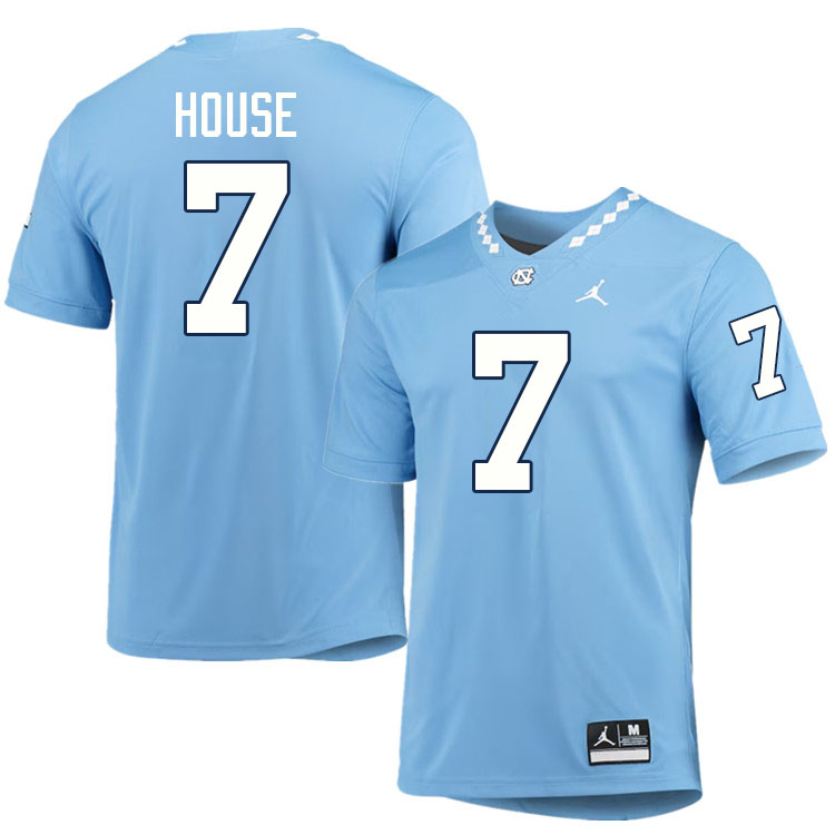 #7 Khmori House North Carolina Tar Heels College Football Jersey Stitched-Carolina Blue #7 Khmori House North Carolina Tar Heels College Football Jersey Stitched-Carolina Blue